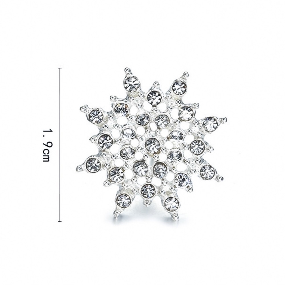 Any 2/$20! Silver Crystal Pave Snowflake Stud Earrings - Picture 7 of 9